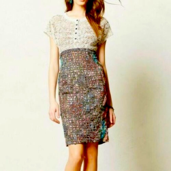 Anthropologie Dresses & Skirts - Beguile by Byron Lars Anthropologie Lace Floral Study Cutwork Dress 10 NWT